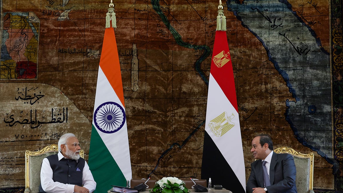 PM Narendra Modi
with Egypt President 
El Sisi hold talks in Cairo, 25 June 2023 (Photo: PIB)