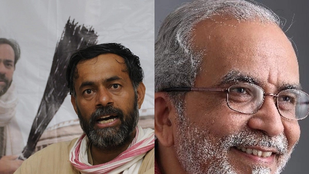 Yogendra Yadav (left) (photo: Getty Images); Suhas Palshikar (right) (photo courtesy @PalshikarSuhas/Twitter)