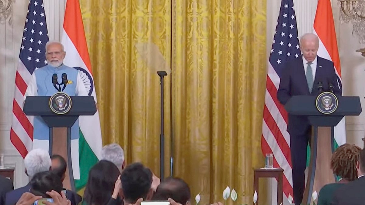 Indian PM Narendra Modi (right) with US President Joe Biden. (photo courtesy: PTI)