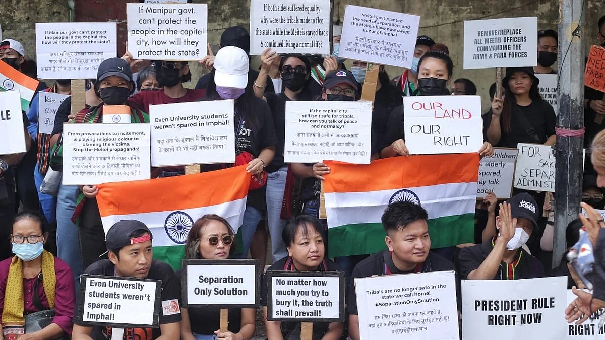 Members of the Kuki tribes protest against the unresolved strife in Manipur (photo: Vipin/NH)