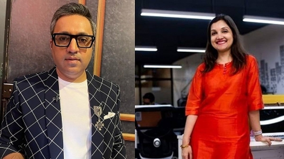 Ashneer Grover and his wife Madhuri Jain Grover (Photo: IANS)