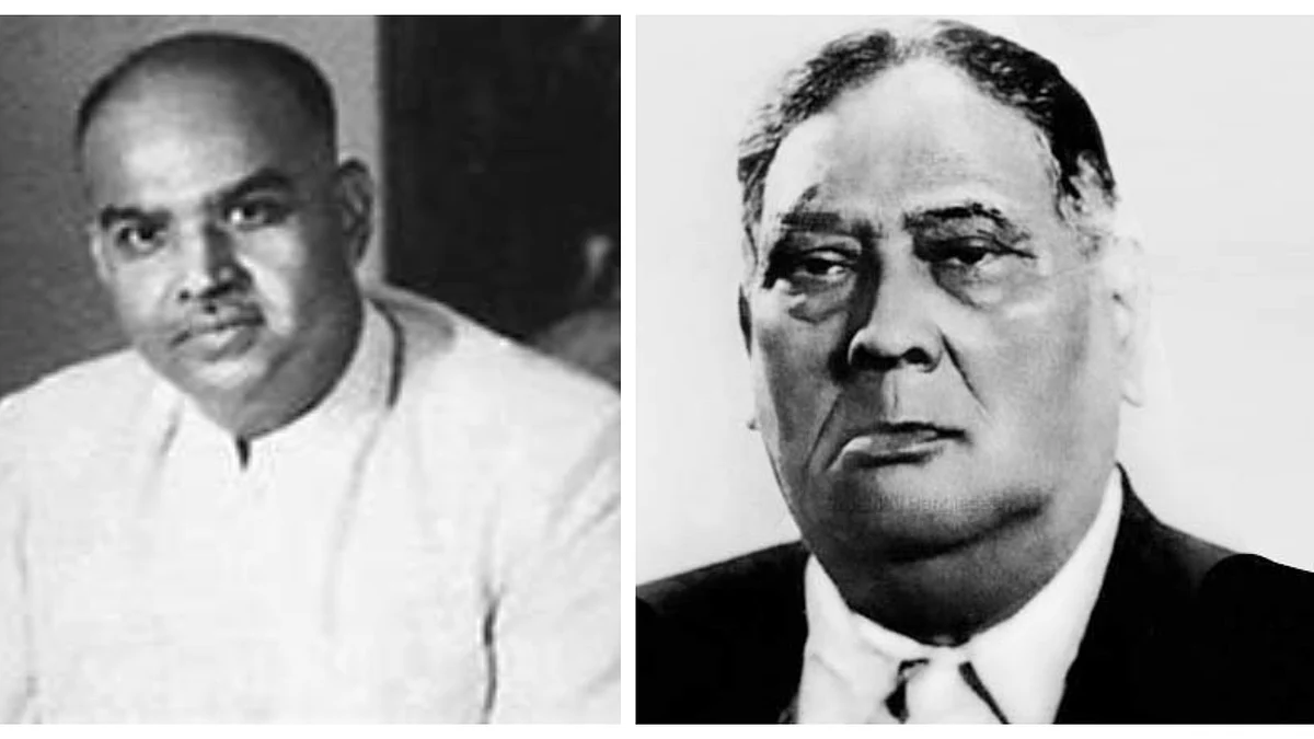 Jan Sangh founder S.P. Mookerjee (left) was was a minister in the Bengal provincial government of A.K. Fazlul Haq in the late 1930s