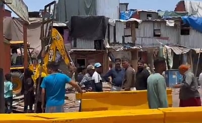 BMC bulldozer flattens Shiv Sena (UBT)'s 'illegal' Bandra branch