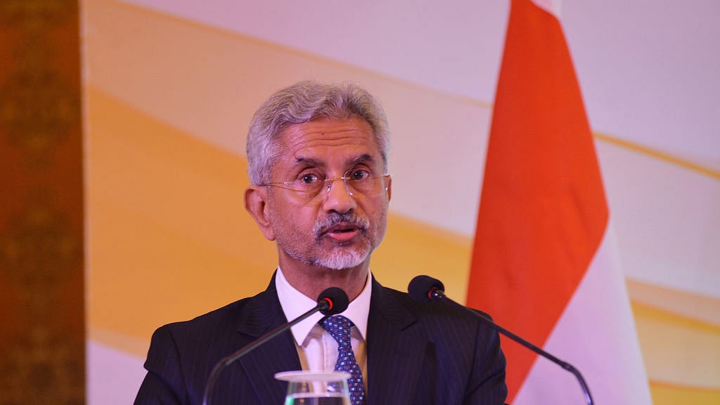 External affairs minister, S Jaishankar in a submit. (photo courtesy: getty)