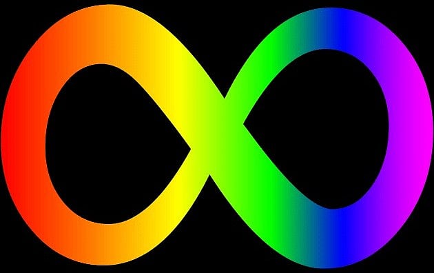 The rainbow infinity symbol represents autistic identity and autistic inclusion (Photo Courtesy: Twinkl)