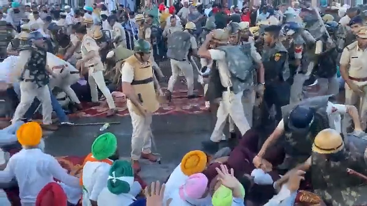 Haryana: Police resort to lathi charging farmers; nail in the shroud of BJP-JJP govt, says Congress