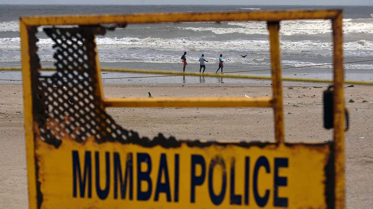 Police and trained lifeguards out on Mumbai beaches for cyclone Biparjoy