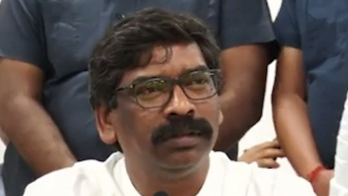 Hemant Soren, JMM executive president, was arrested by the Enforcement Directorate on 31 January. (photo: IANS)
