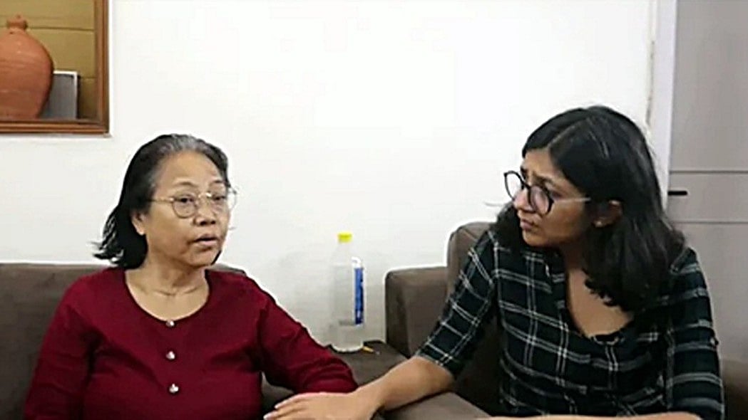 DCW chief Swati Maliwal meets family members of Vungzagin Valte (Photo: IANS)