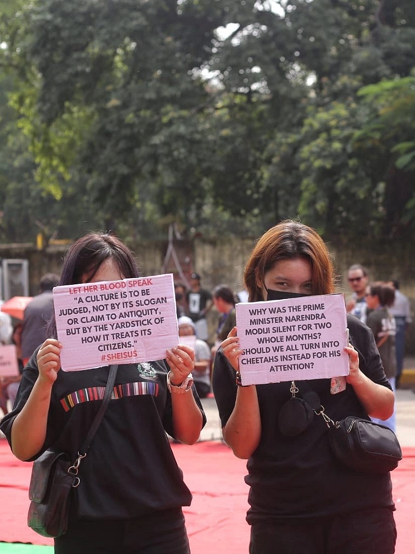 Kuki protestors at Jantar Mantar (Photo: Vipin/National Herald)