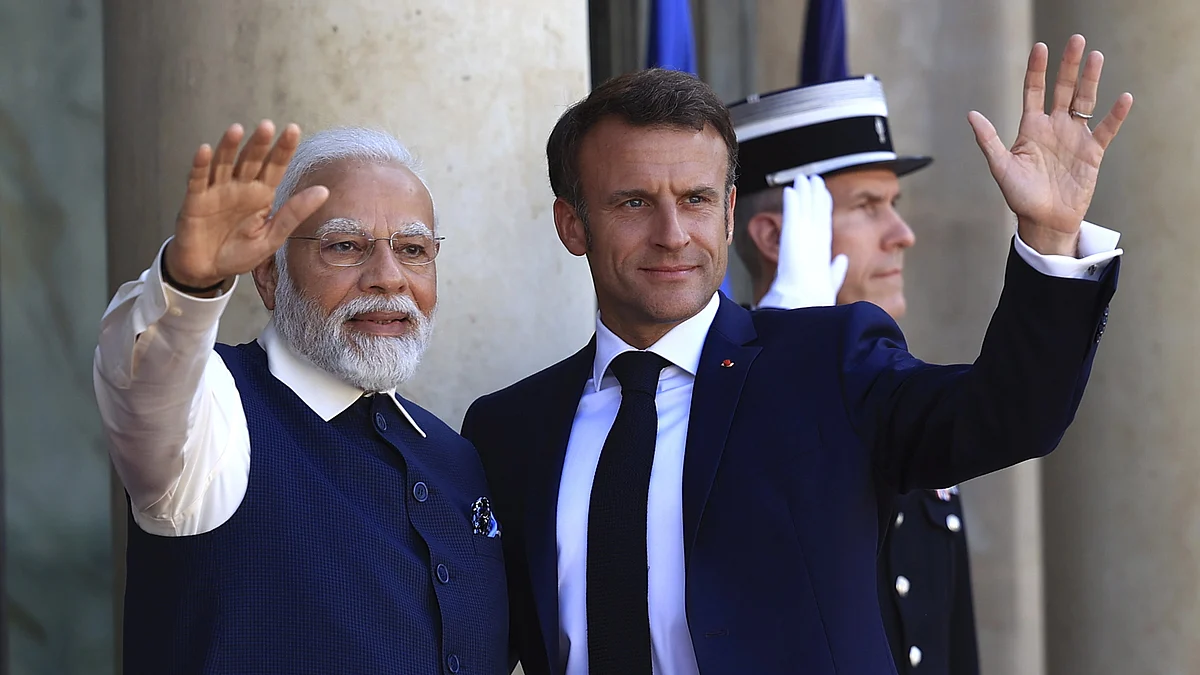 Indian PM Narendra Modi and French president Emmanuel Macron. (photo: Getty Images)