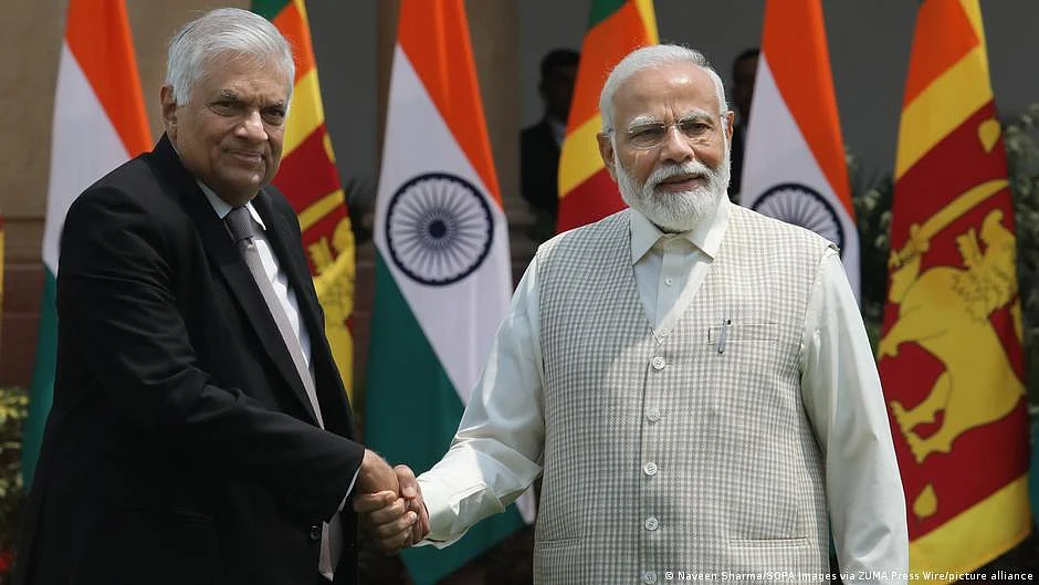The Sri Lankan president is in India for a two-day official visit, his first since taking office last year (Photo: DW)