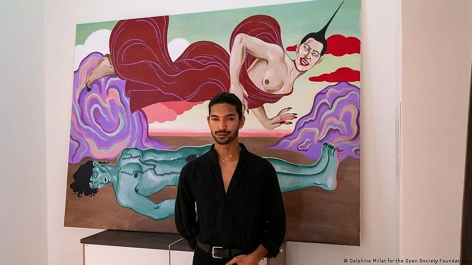 Htet's painting shows the dark-haired beauty Mie Bamar Pyi, a personification of Myanmar (Photo: DW)