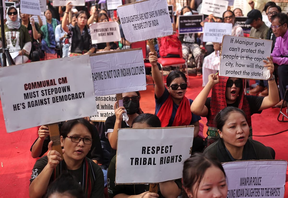 Kuki protestors at Jantar Mantar (Photo: Vipin/National Herald)
