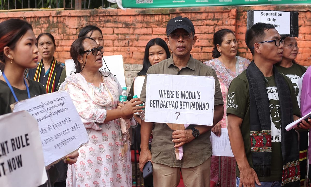 Kuki protestors at Jantar Mantar (Photo: Vipin/National Herald)