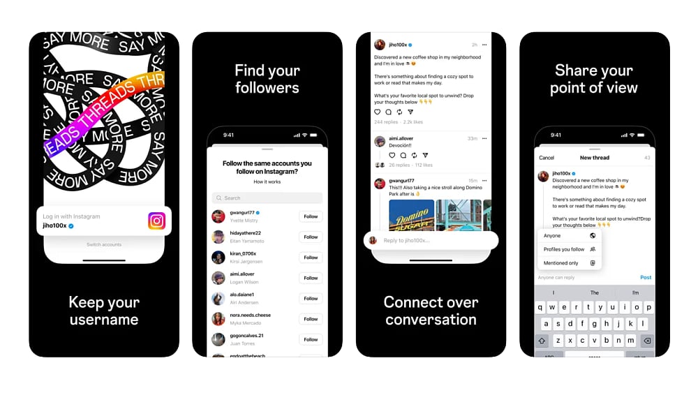Interface of Meta's newly launched app Threads (photo: App Store)