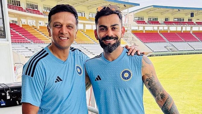 Rahul Dravid (left) with Virat Kohli (photo courtesy: @virat.kohli/Instagram)