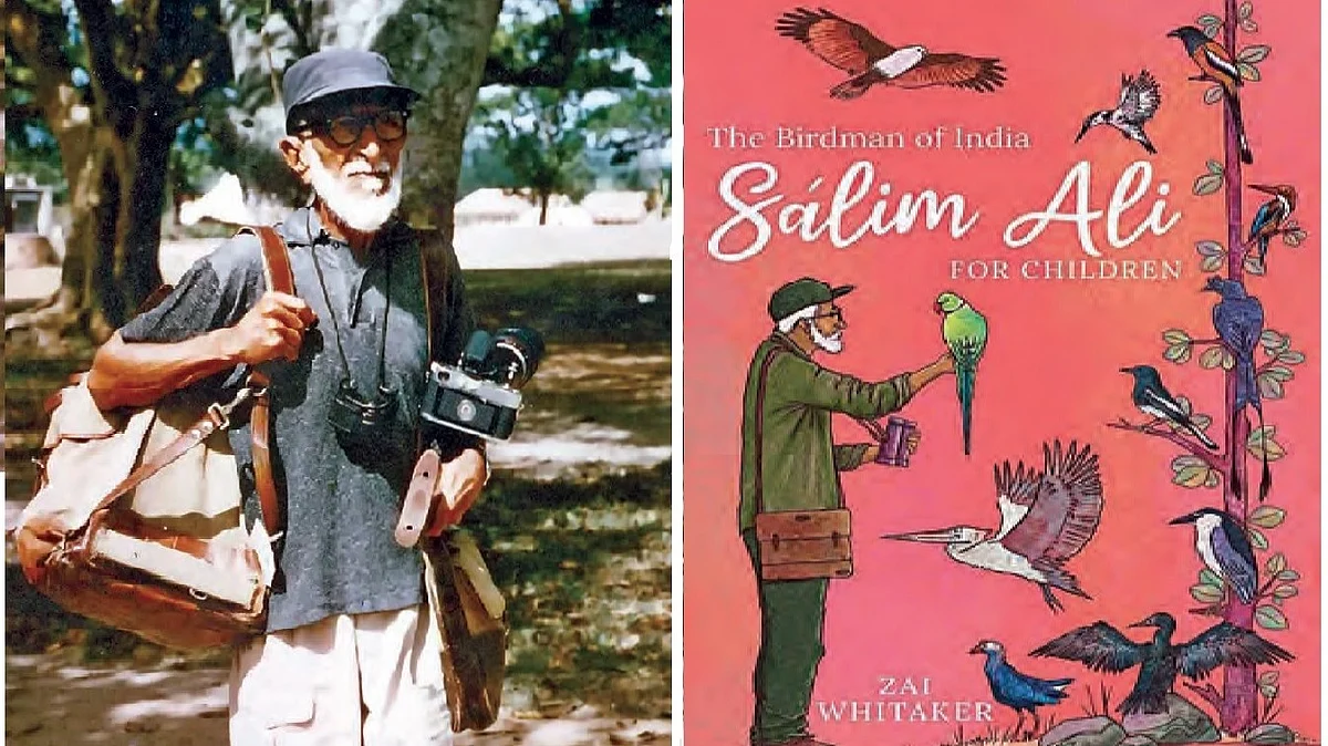 (Left) Salim Ali; (right) the book cover