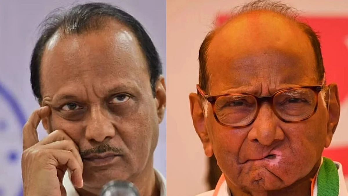 Ajit Pawar (left) and Sharad Pawar (photos: IANS; Getty Images)