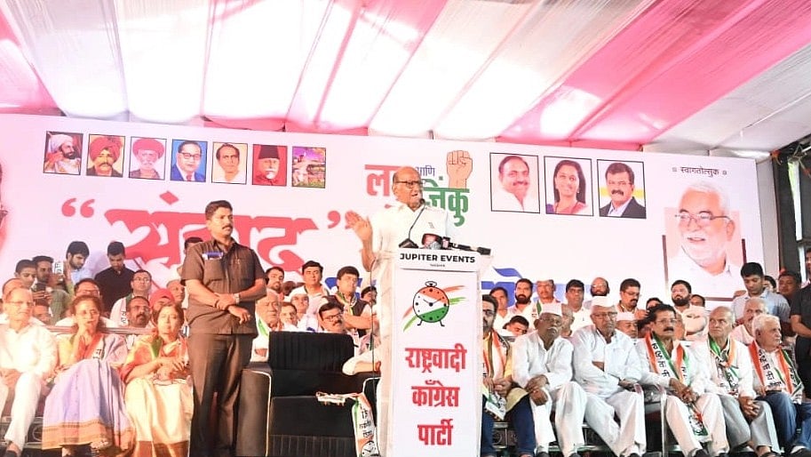 Sharad Pawar addresses a rally in Nashik on Saturday, 8 July 2023