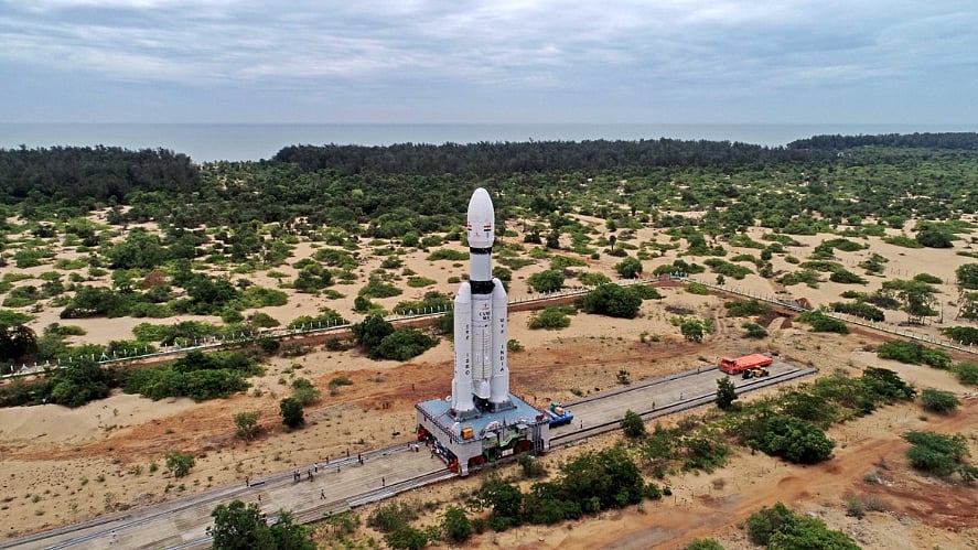 Chandrayaan-3 mission being moved to launchpad on LVM-III. (photo: ISRO)