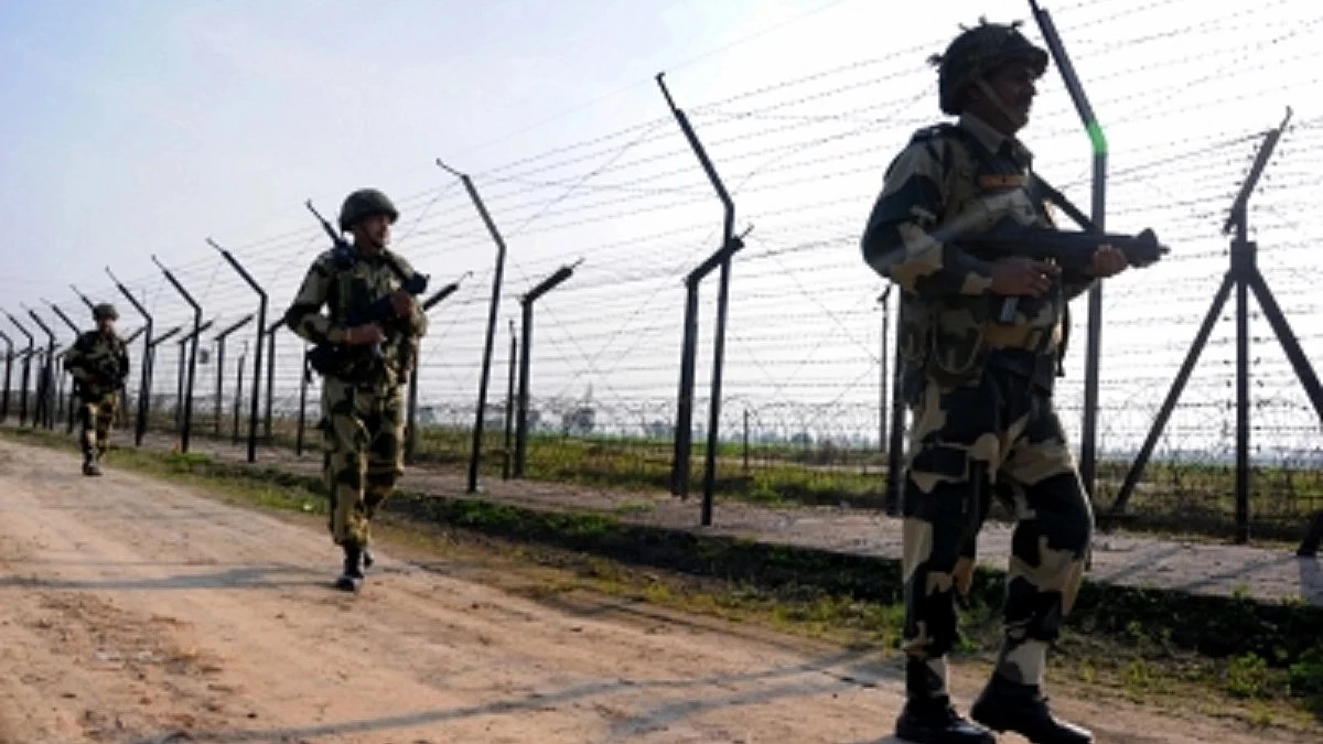 Security forces patrolling at the border. (Photo: IANS)
