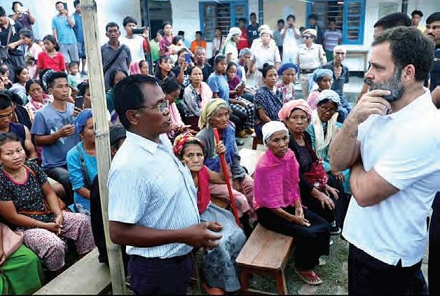 Congress leader Rahul Gandhi in Manipur to lend an ear to the displaced and the kin of victims of violence.