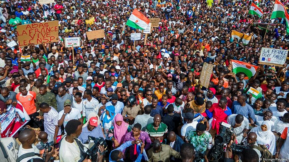 Protestors in the capital city of Niger, Niamey