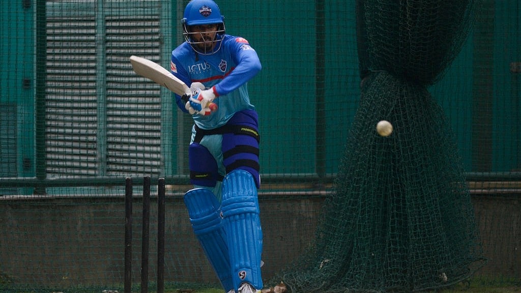 Shreyas Iyer clicked during a training session ahead of the Indian Premier League 2019 (IPL T20) cricket match between Delhi Capitals and Mumbai Indians at Feroz Shah Kotla stadium (Photo by Pankaj Nangia/The India Today Group via Getty Images)