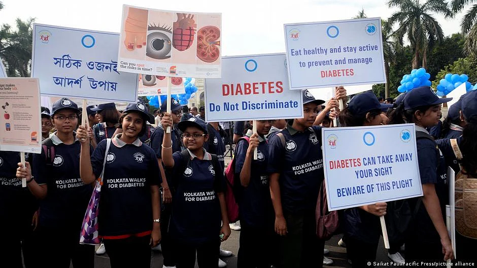 Representative image of placards highlighting diabetes (Photo: DW)