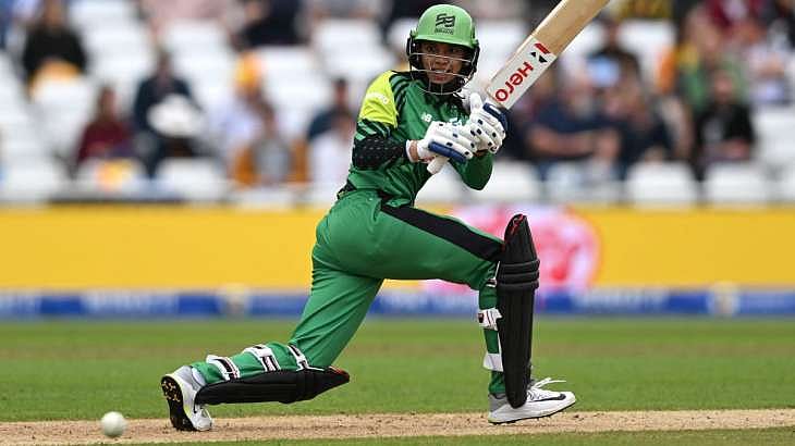 Smriti Mandhana in action yesterday