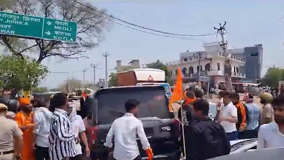 Violent clashes erupted in Nuh district of Haryana, on Monday, August 1. (photo: IANS)