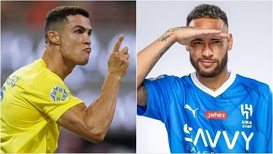 Cristiano Ronaldo (left) and Neymar (photos: National Herald archives, Twitter/@AlHilal)