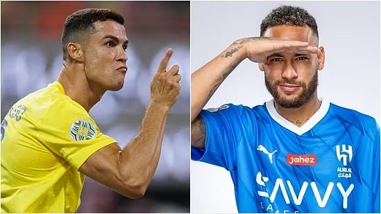 Cristiano Ronaldo (left) and Neymar (photos: National Herald archives, Twitter/@AlHilal)