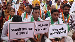 Adivasi protestors at Jantar Mantar (Photo: Vipin/National Herald)