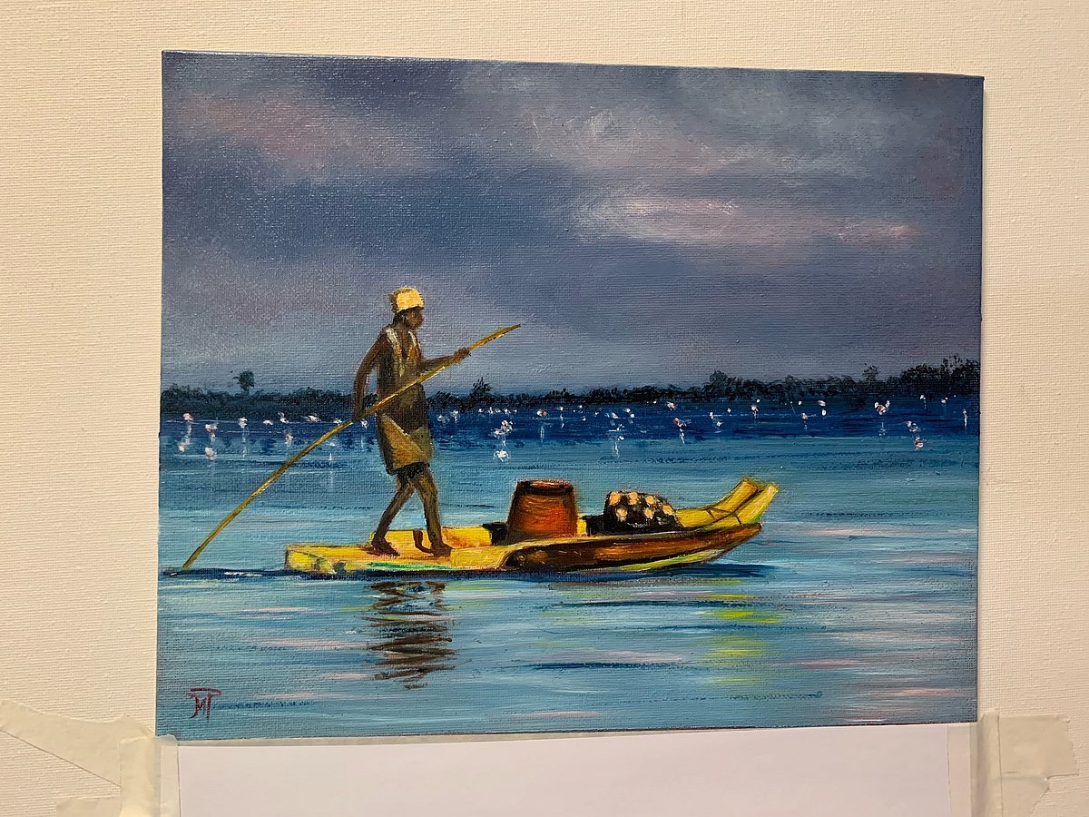 Livelihood crisis at Pulicat. The painting is a reminder to the people to save the wetland from the corporates (photo courtesy: Twitter/@vishhin)