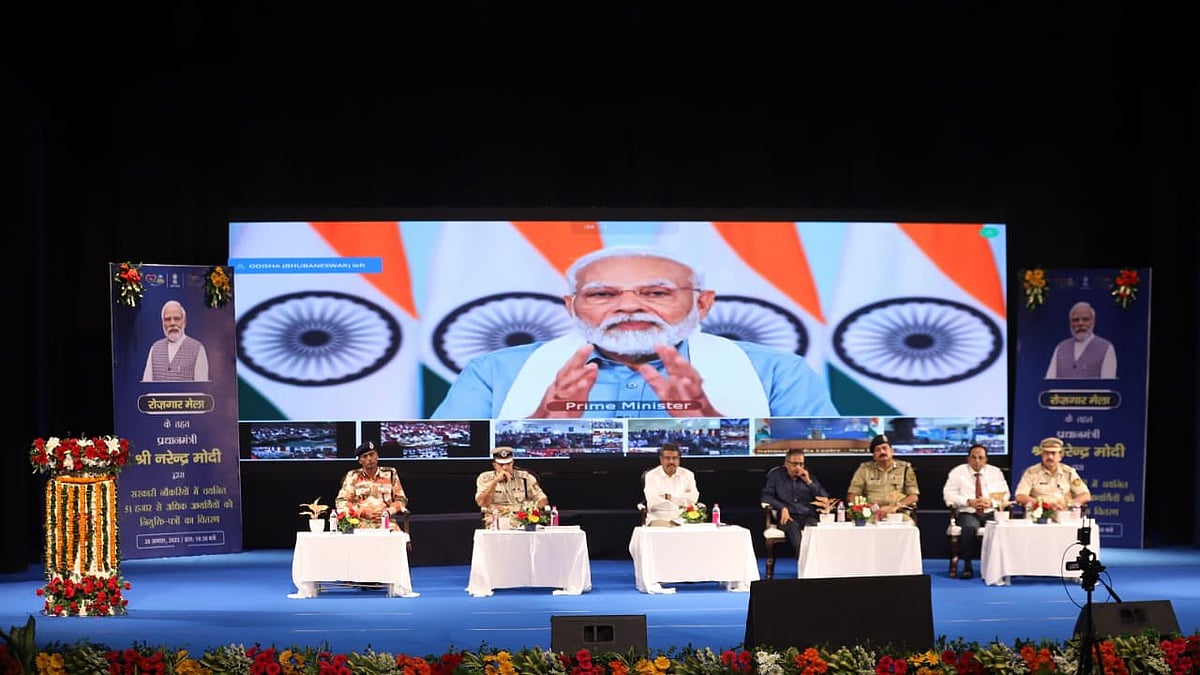 PM Modi joined the Rozgar Mela through video conferencing. (Photo: PIB)
