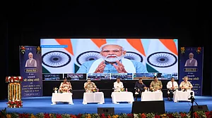 PM Modi joined the Rozgar Mela through video conferencing. (Photo: PIB)