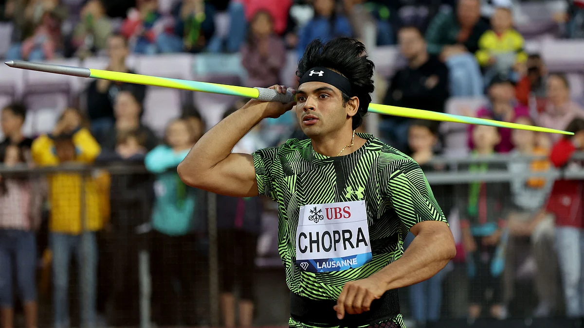 File photo of Neeraj Chopra competing in the Men's Javelin final during Athletissima, part of the 2023 Diamond League series. (Photo:  Alexander Hassenstein/Getty Images)