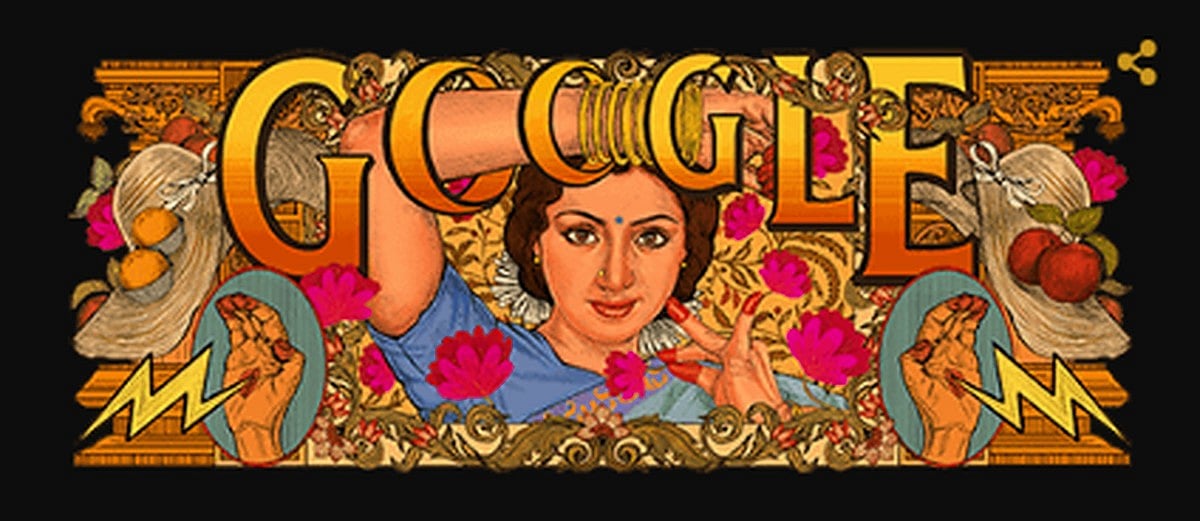 Google pays homage to Sridevi on 60th birth anniversary with doodle