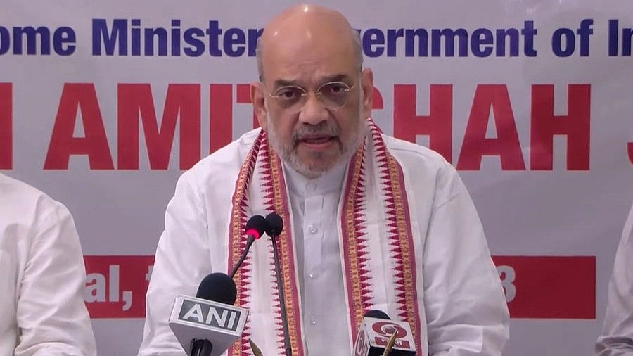 Amit Shah addressing a press conference on Manipur (photo courtesy @EastMojo/Twitter)