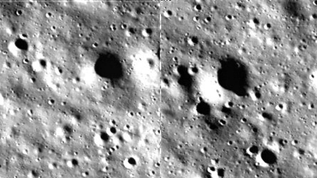 Images from the Lander Horizontal Velocity Camera taken during the descent (Photo: Twitter/ @isro)