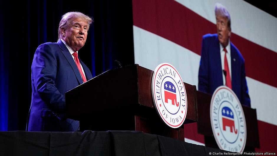 Donald Trump could be first US president elected behind bars (photo: Charlie Neibergall/AP Photo/picture alliance)
