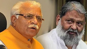 Haryana CM Manohar Lal Khattar and state home minister Anil Vij (Photo courtesy: social media)