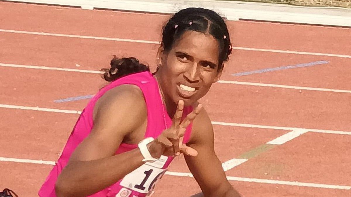 R Vithya Ramraj created ripples by nearly beating PT Usha's longstanding national track record from the 1984 Los Angeles Olympics, falling short by just a hundredth of a second (photo courtesy Athletics Federation of India)