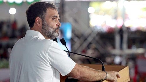 Rahul giving a speech (photo: IANS)
