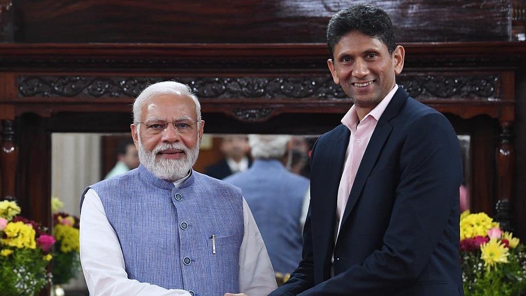 Venkatesh Prasad at a meeting with PM Narendra Modi in Bengaluru in February 2023 (photo: @venkateshprasad/ X)
