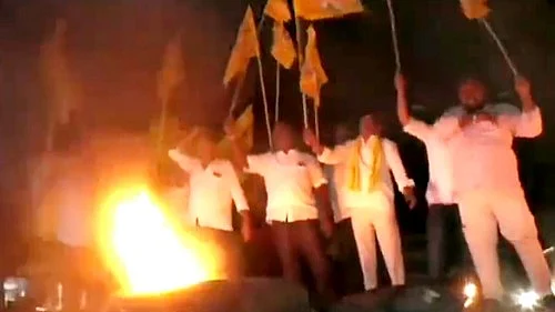 Representative image of TDP protest over Chandrababu Naidu's arrest (photo: IANS)