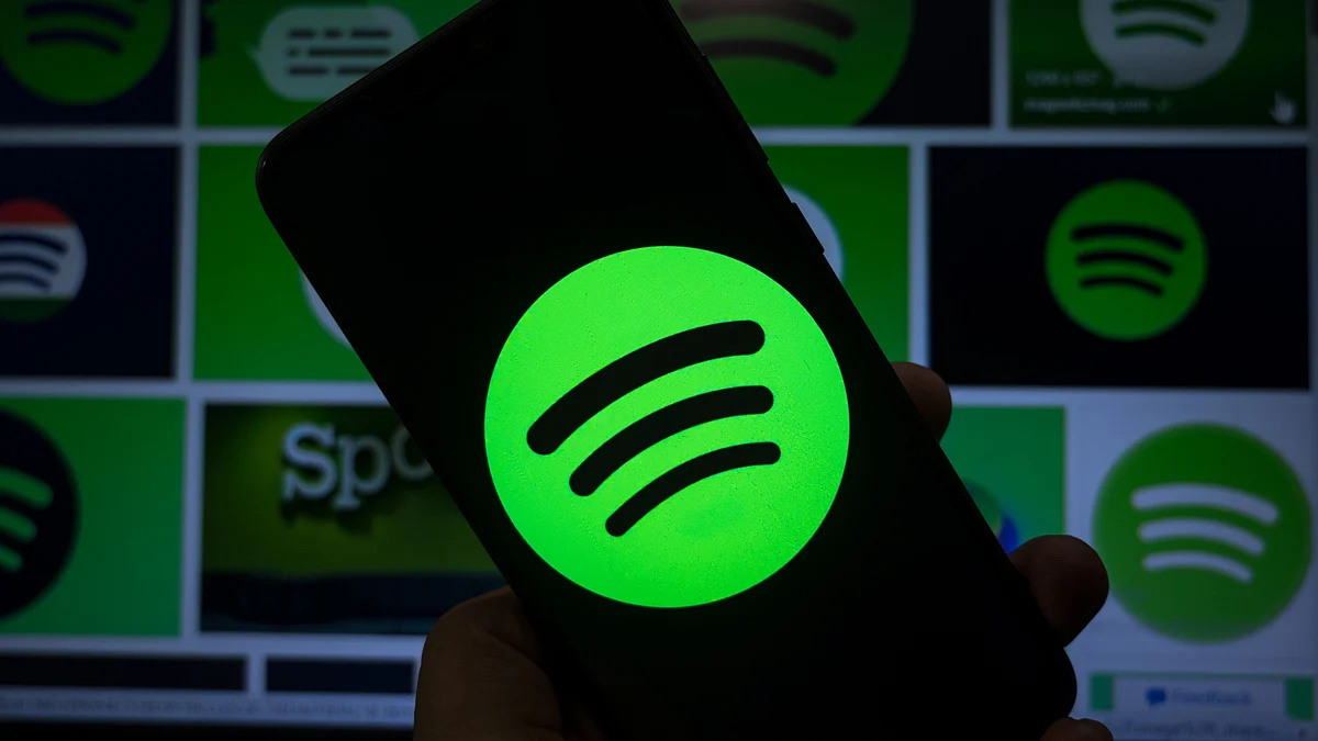 Spotify users will now need premium subscriptions to access Spotify's in-app lyrics feature (Photo Illustration by Soumyabrata Roy/NurPhoto via Getty Images)