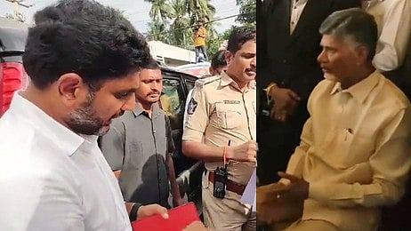 TDP general secretary Nara Lokesh, holding a “Yuvagalam Padayatra,” sat in protest after his father was arrested. (Photo: IANS)